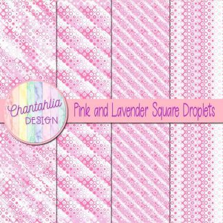 Free pink and lavender square droplets digital papers