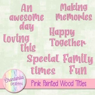 free pink painted wood titles