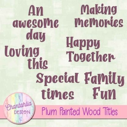 free plum painted wood titles