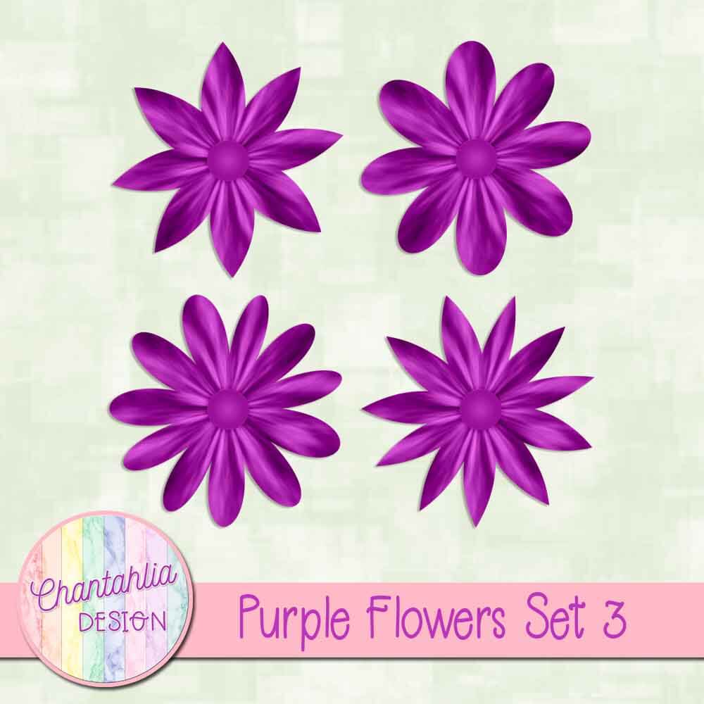 Free Purple Flowers Design Elements