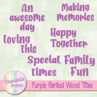 free purple painted wood titles