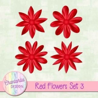 Free red flowers design elements