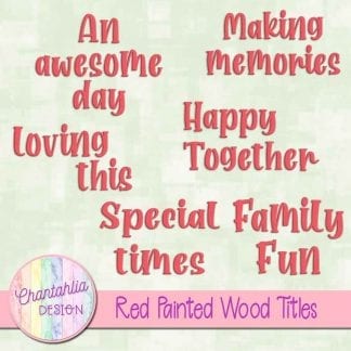 free red painted wood titles
