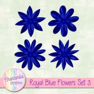 Free royal blue flowers design elements