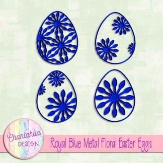 free royal blue metal floral easter eggs
