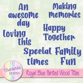free royal blue painted wood titles