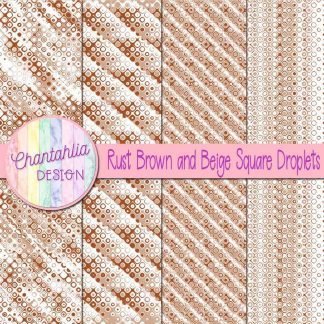 Free rust brown and beige square droplets digital papers