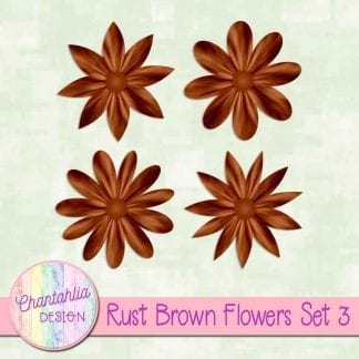 Free rust brown flowers design elements