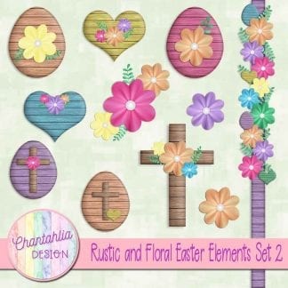 rustic and floral easter design elements
