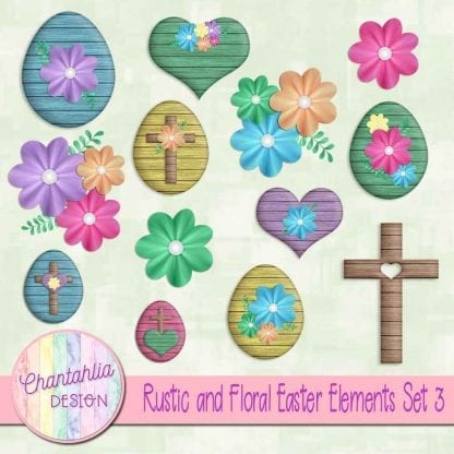 rustic and floral easter design elements