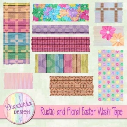 Free washi tape in a Rustic and Floral Easter theme