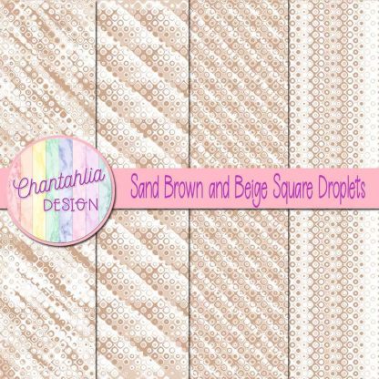 Free sand brown and beige square droplets digital papers