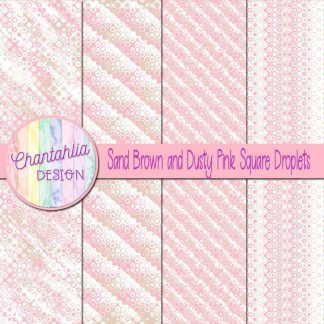 Free sand brown and dusty pink square droplets digital papers