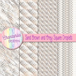 Free sand brown and grey square droplets digital papers
