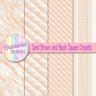 Free sand brown and peach square droplets digital papers