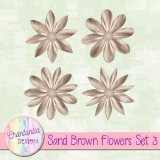Free sand brown flowers design elements