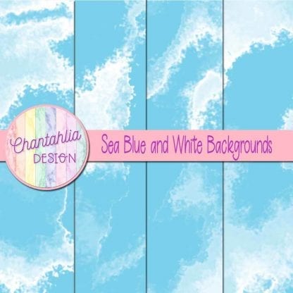 Free sea blue and white digital paper backgrounds