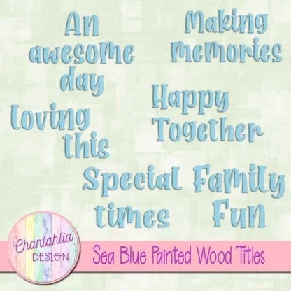 free sea blue painted wood titles