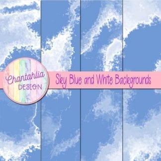 Free sky blue and white digital paper backgrounds