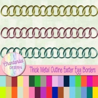 Free Easter Egg borders in a thick metal outline style