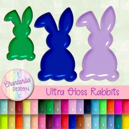 Free Easter rabbit design elements in an ultra gloss style