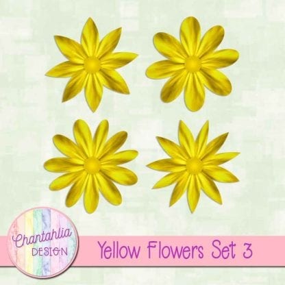 Free yellow flowers design elements with instant download