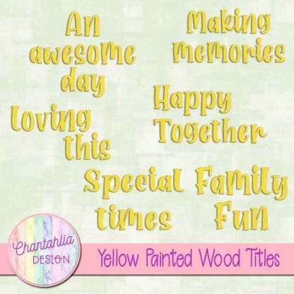 free yellow painted wood titles