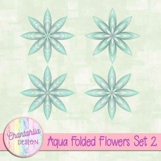 Free aqua folded flowers embellishment