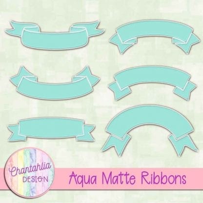 free aqua matte ribbons