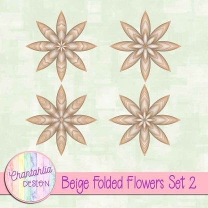 Free beige folded flowers embellishments