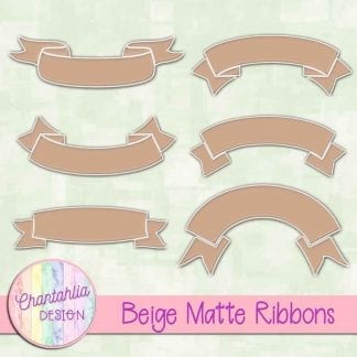 free beige matte ribbons