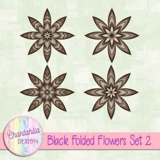Free black folded flowers embellishments
