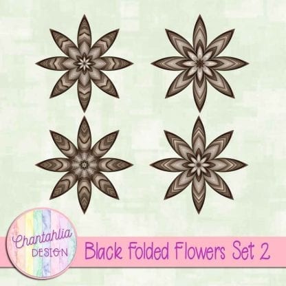 Free black folded flowers embellishments