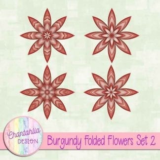 Free burgundy folded flowers embellishments
