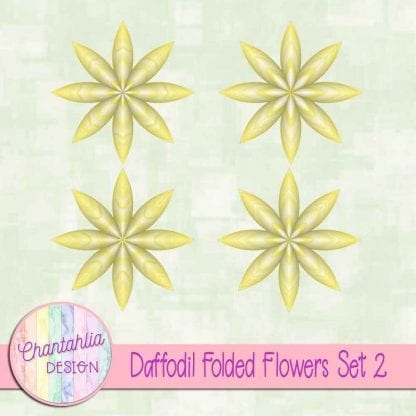 Free daffodil folded flowers embellishments