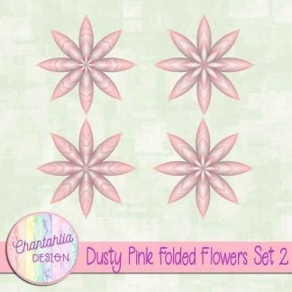 Free dusty pink folded flowers embellishments