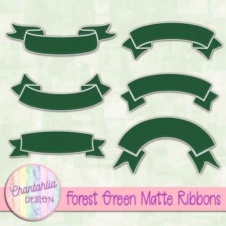 free forest green matte ribbons
