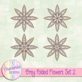 Free grey folded flowers embellishments