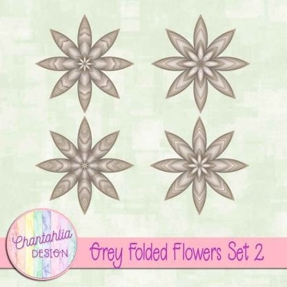 Free grey folded flowers embellishments