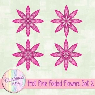 Free hot pink folded flowers embellishments