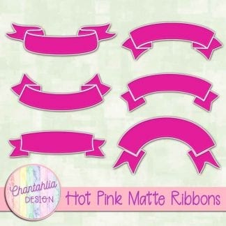 free hot pink matte ribbons