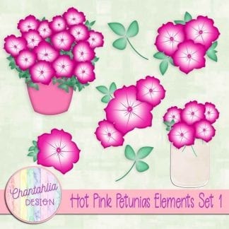 free hot pink petunias elements