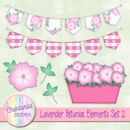 Free lavender petunias design elements
