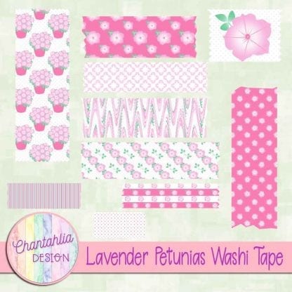 Free lavender petunias washi tape