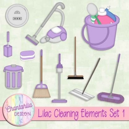 Free lilac design elements in a Cleaning theme