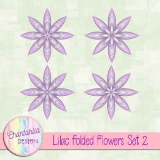 Free lilac folded flowers embellishments