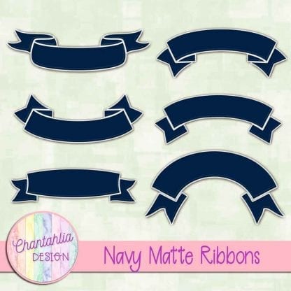 free navy matte ribbons
