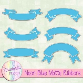 free neon blue matte ribbons