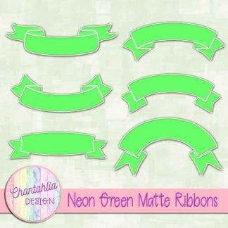 free neon green matte ribbons