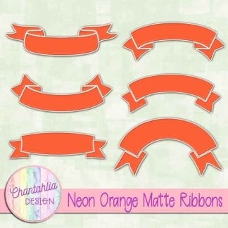 free neon orange matte ribbons